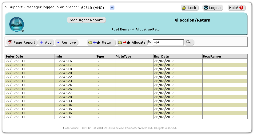 Allocating Inventory to a Road Agent